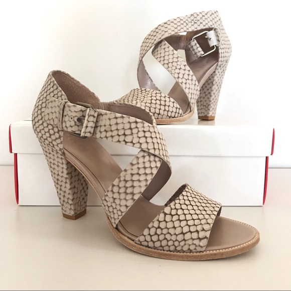 DKNYC Shoes - DKNY Chunky Heeled Sandals Faux Snakeskin